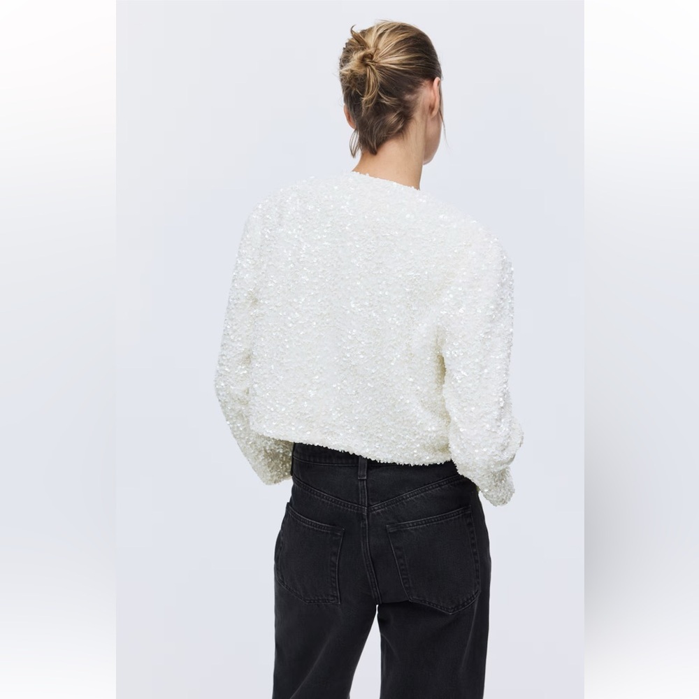 New H&M Bow- Detail Sequin Jacket - Picture 4 of 6